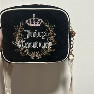 Juicy Couture Black and Gold Quilted Crossbody Bag